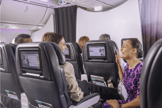 Premium Economy is available on Air New Zealand operated Boeing 777 and 787-9 Dreamliner operated Tasman and Island services.