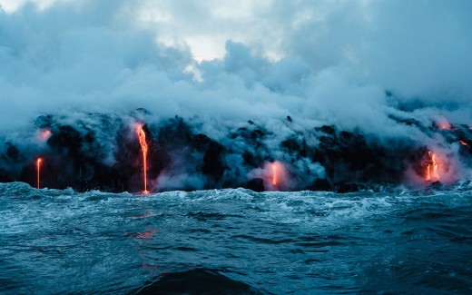 Lava flows on the Big Island of Hawaii, Hawaii