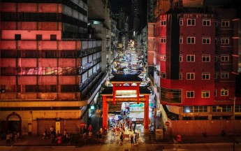 Temple Street night market in Hong Kong
