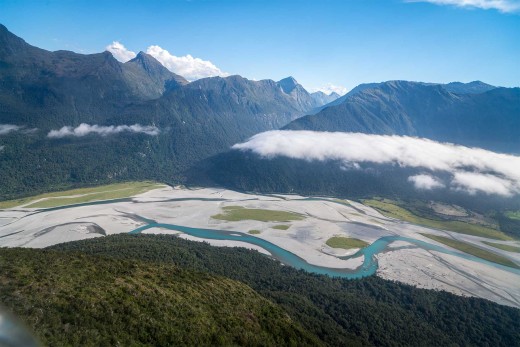 A view of Haast River in Hokatika, New Zealand