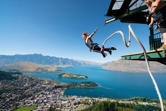 Bungy jumping in Queenstown, New Zealand.
