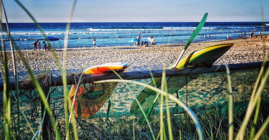 Surfboards at Beach, Brisbane, Australia 