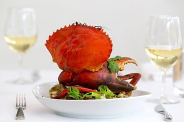 Crab dish at Noosa Beach House, Sunshine Coast, Australia. 