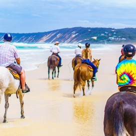 Horse riding, Rainbow Beach, Sunshine Coast, Australia. 