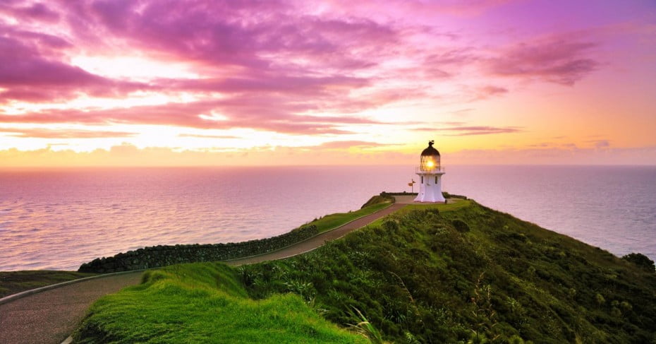 cape reinga lighthouse sunrise, New Zealand. 