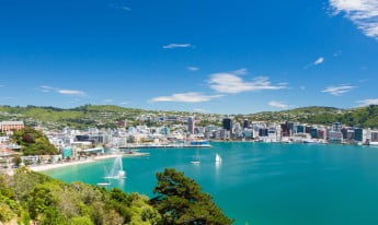 Wellington bay and harbour, New Zealand