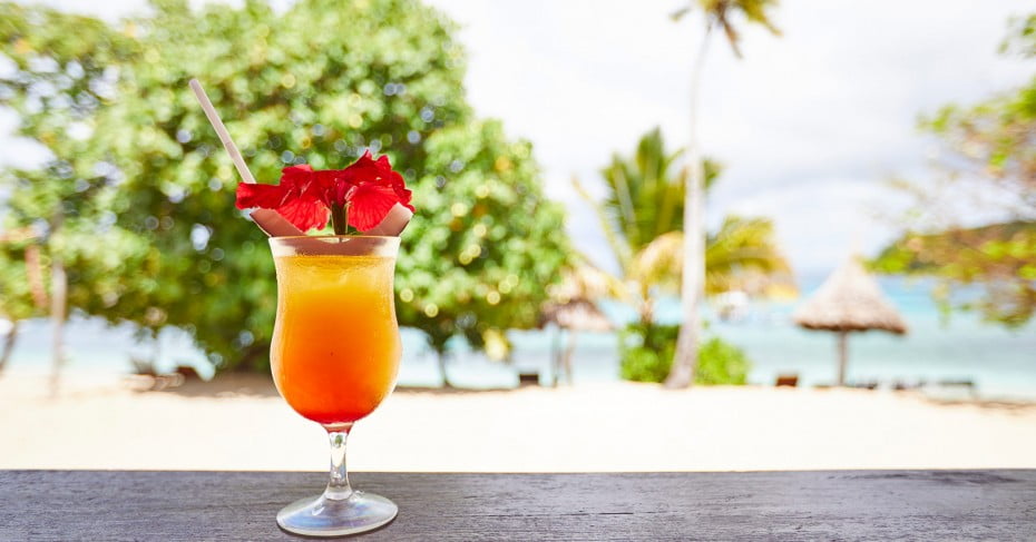Tropical cocktail drink, Fiji. 