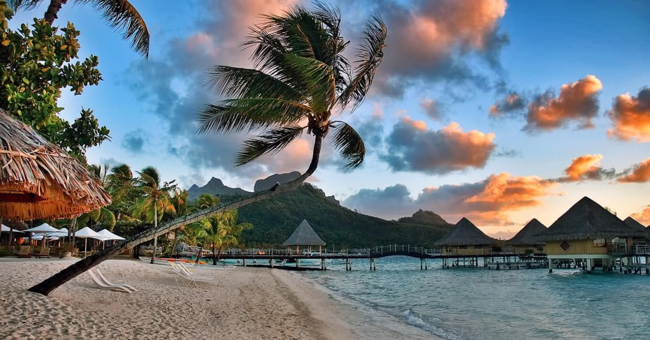 Bora Bora Island Sunset, Tahiti, Pacific Islands