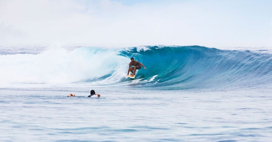 Surfer, Tahiti, Pacific Islands.