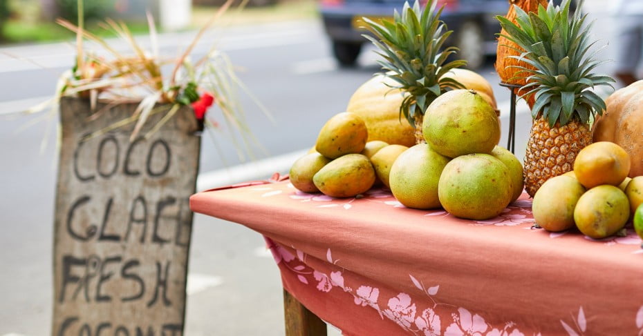 Fresh fruit at the market in Tahiti