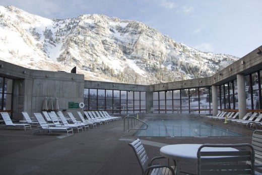 Snowbird resort pool, Utah, United States. 