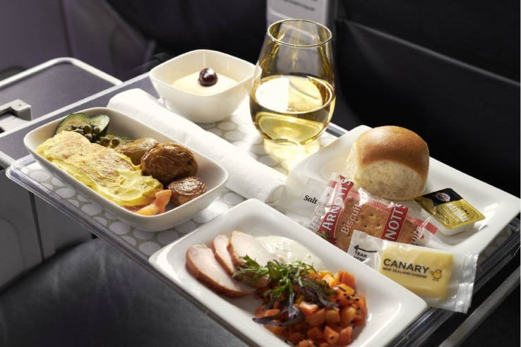 Air New Zealand Premium Economy Meal