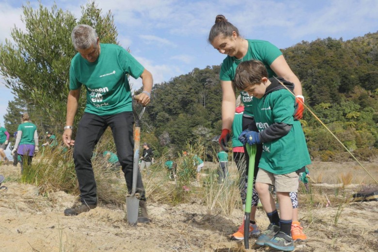Family volunteering in conservation activity