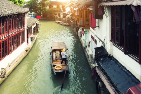 Zhujiajiao Water Town, Shanghai, China. 